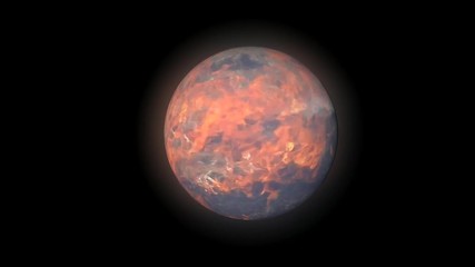 Wall Mural - Burning planet in the galaxy. Space abstract sphere in the Universe.