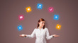 © ra2 studio - Young person juggle with application icons