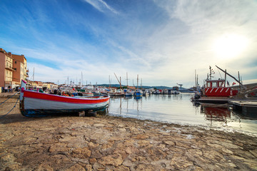 Wall Mural - Boats and luxury yachts in por of Saint Tropez, France