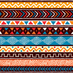 Wall Mural - Abstract african art tribal seamless pattern