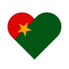 Wall Mural - Burkina Faso Flag Heart Love Country National World Symbol