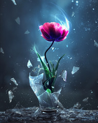 Sticker - Tulip bursting from light bulb