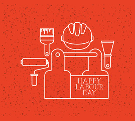 Wall Mural - labour day celebration with tool box