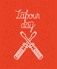 Wall Mural - screwdriver tools labour day