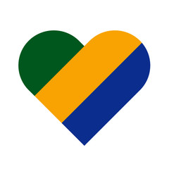 Wall Mural - Gabon Flag Heart Love Country National World Symbol