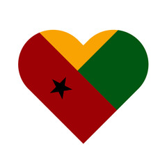 Wall Mural - Guinea-Bissau Flag Heart Love Country National World Symbol