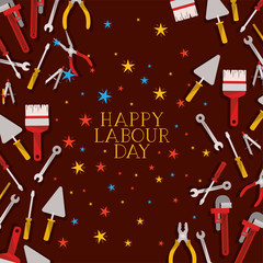 Wall Mural - set of tools construction labour day frame