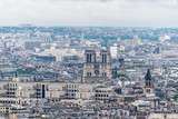 Fototapeta Paryż - Notre-Dame de Paris from the Effiel Tower
