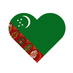 Canvas Print - Turkmenistan Flag Heart