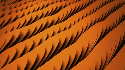 Aufkleber - Many abstract shapes like feathers, optical Illusion as sea waves, isometric background, modern computer generated 3D render backdrop