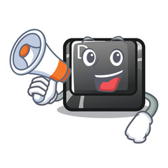 Sticker - With megaphone button D on a computer mascot