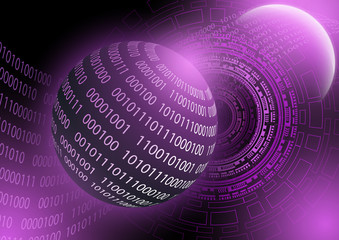 Poster - global international exchange of information. planet space modern technologies of the future finance