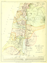 Holy Land Map. The Twelve Tribes