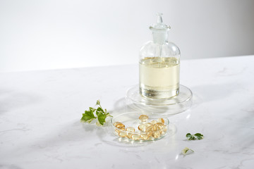 Wall Mural - alternative herb medicine. herbal vitamin on white background.
