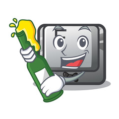 Sticker - With beer button F on a keyboard cartoon