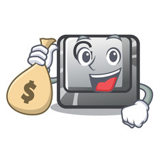 Sticker - With money bag button G isolated in the cartoon