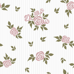 Wall Mural - Seamless pattern with roses. Vector pattern with roses for background, textile, print.