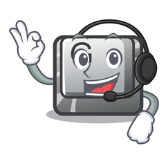 Sticker - With headphone button G installed on mascot computer