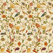 © legon - Abstract vintage pattern with decorative flowers, leaves and Paisley pattern in Oriental style.