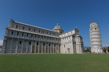 A view of famous Leaning tower of Pisa, Italy