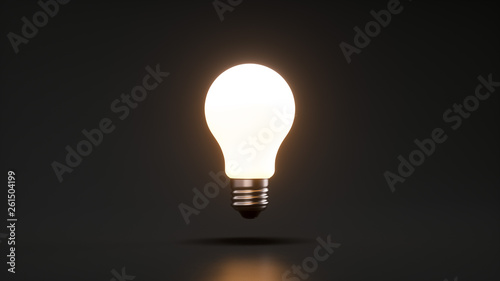 Fotografía light bulb on black background