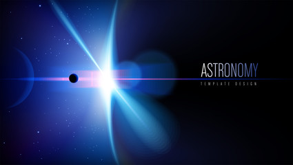Poster - The background template of astronomy theme in vector.  It is suitable for being as a template, landing page in science or technology related theme.
