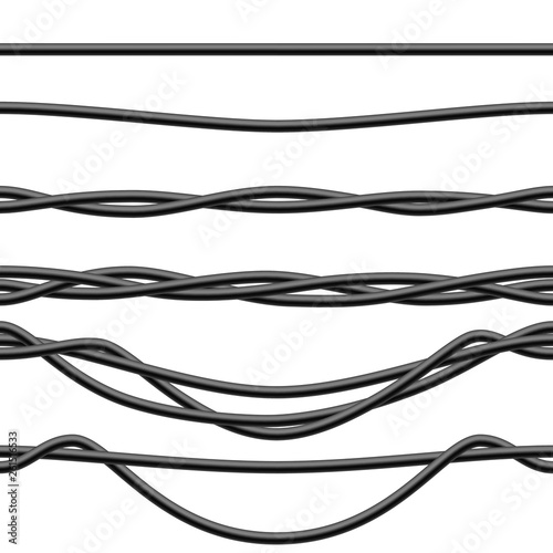 Fotomural Seamless Black Electric Cables