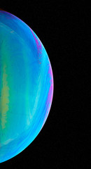 Wall Mural - Planet on starry sky, outer space. Sound of cosmic radiation  the background hiss of the universe