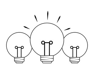 Sticker - set of light bulbs isolated icon