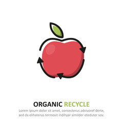 Poster - Recycle organic icon in a flat design. Vector illustration