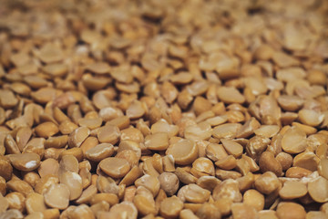 Poster - Сhopped dried peas background. Macro view.