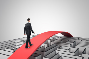 Aufkleber - Businessman overcoming maze