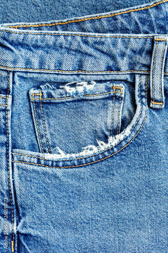 Cuadros en Lienzo Beautiful blue denim fabric close up