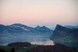   Speichern Vorschau herunterladen blue hour over lake of lucerne in central switzerland