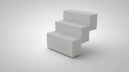 Poster - 3D animation of the cube is divided into segments and connects to the glare on the texture
