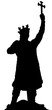  Silhouette of statue of the stefan cel mare,at Moldova   