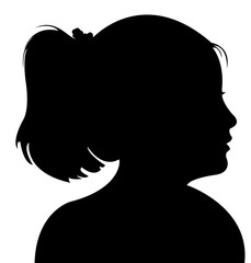 Sticker - a girl head silhouette vector