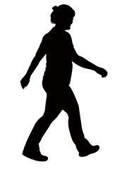 Wall Mural - a woman walking body silhouette vector