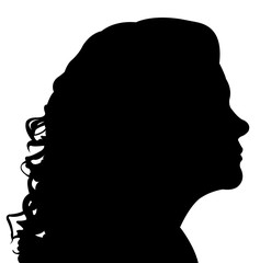 Canvas Print - a woman head silhouette vector