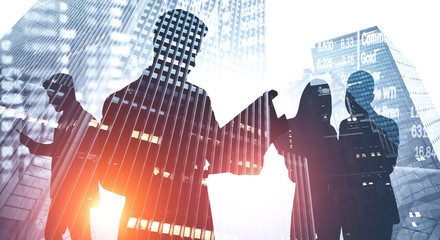 Poster - Business people in city, stock exchange