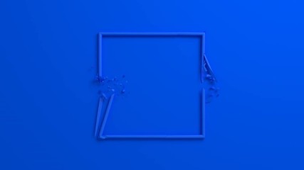 Poster - Abstract 3d animation of broken square, slow motion design, cracked shape, 4k video
