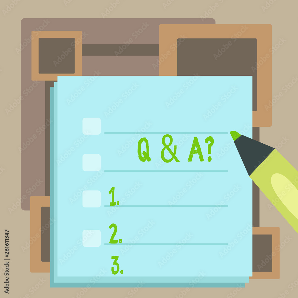 Handwriting text Q And A Question. Conceptual photo in which ...