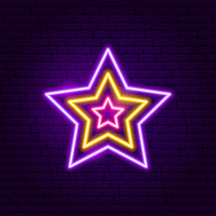 Wall Mural - Festive Star Neon Label