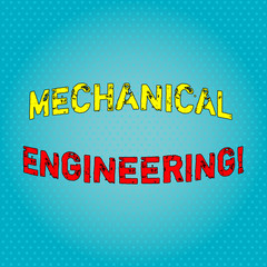 Poster - Conceptual hand writing showing Mechanical Engineering. Concept meaning Concerned with industrial application of mechanics Light Beam Glowing on Seamless Blue Pastel Shade Tiny Polka Dots