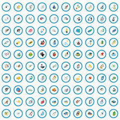 Poster - 100 support icons set in isometric 3d style for any design vector illustration