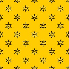 Wall Mural - Sheriff star pattern seamless vector repeat geometric yellow for any design