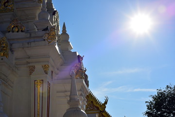 The beauty of Wat Phra Borommathat Chaiya And the old Buddha image At Surat Thani, Thailand