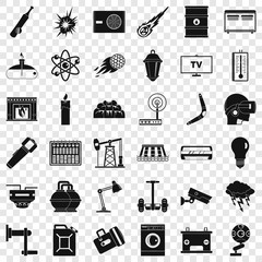 Poster - Save energy icons set. Simple style of 36 save energy vector icons for web for any design