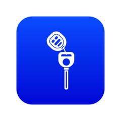 Poster - Car key with remote control icon digital blue for any design isolated on white vector illustration