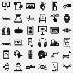 Poster - Internet adjustment icons set. Simple style of 36 internet adjustment vector icons for web for any design